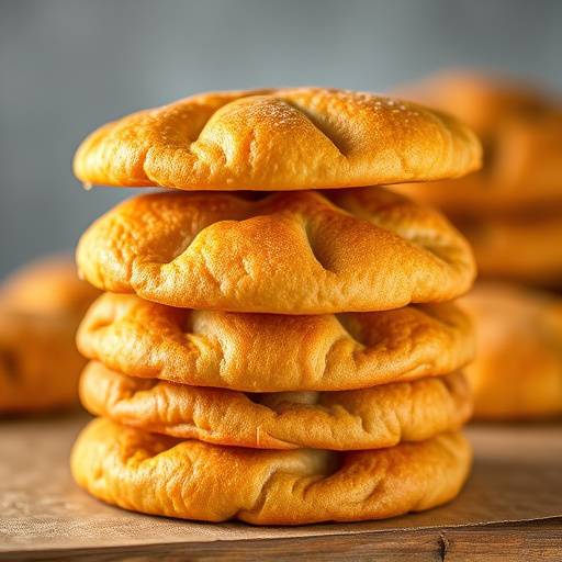 A stack of freshly baked Vetkoek, showcasing their golden-brown, crispy exterior.