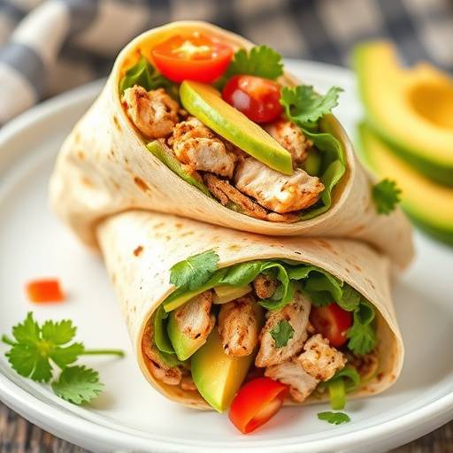 Leftover Roasted Chicken Wrap with Avocado